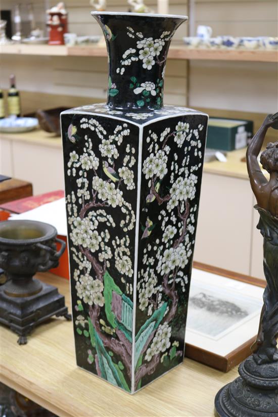 A Chinese famille noire vase height 62cm